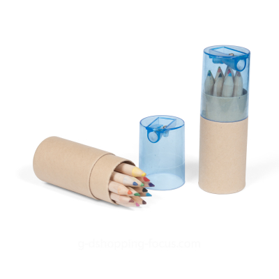 桶裝12色木頭廣告鉛筆+削筆器