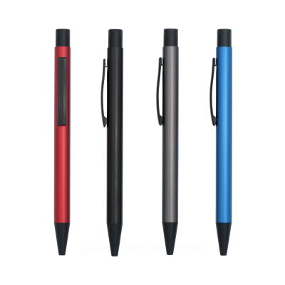 商務彈性夾金屬鋁管筆