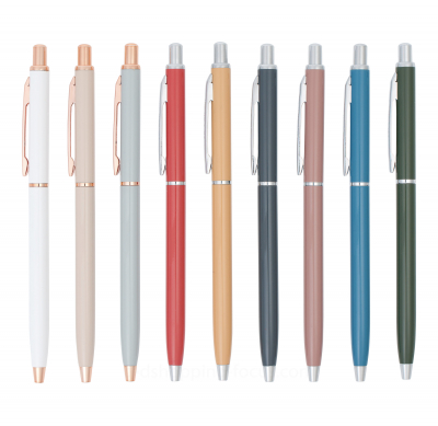 文青素色金屬鋁管原子筆
