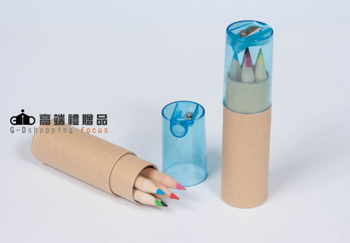 桶裝六色木頭廣告鉛筆+削筆器 - gd-16-md01 -廣告筆 | 高端禮贈品百貨|高端商行